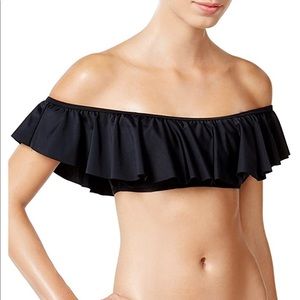 Raisins Ruffled Off-The-Shoulder Bikini Top